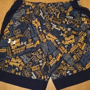 Under Armour Men's Graphic Print Shorts - Blue and Orange